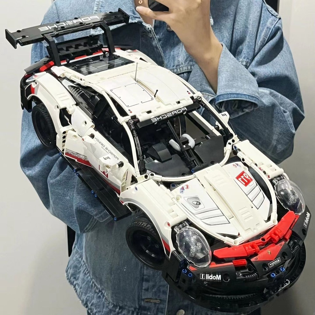 🚘︎Trong kho🚗Porsche 911 Racing Block Puzzle Đồ chơi ghép hình Độ khó cao Điều khiển từ xa Xe Boy