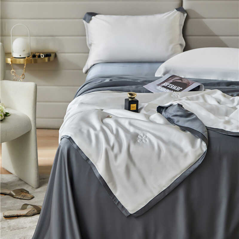 Four-Piece Simple 2024 Cotton Double Household Bed Sheet Quilt Cover Embroidered Comfortable Bed