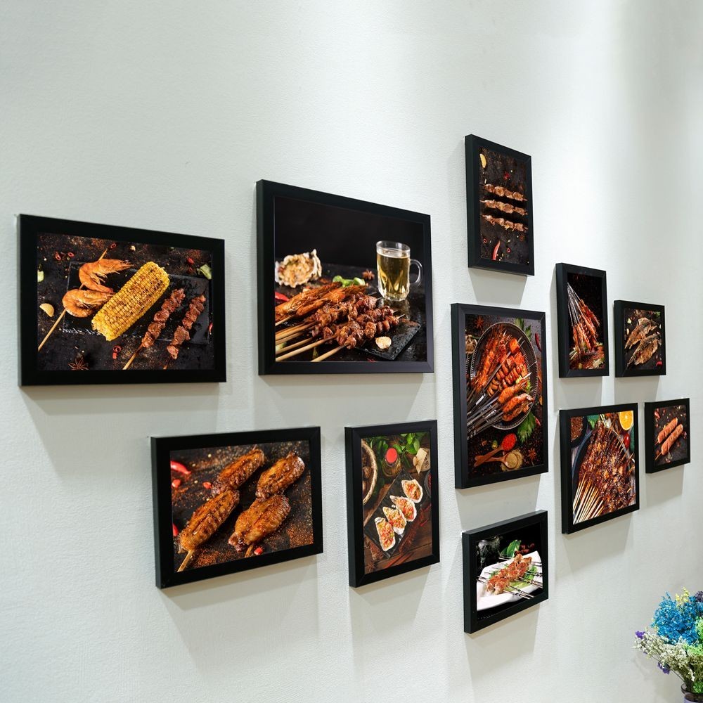 (Date mới) 【1988Bộ Sưu Tập Người】Tranh trang trí tường nhà hàng BBQ Meituan Takeout, bộ khung treo