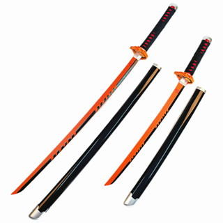 Kamado Tanjirou Orange Knife Samurai Đồ Chơi Cosplay Sword Đồ Chơi Bằng Gỗ Halloween Trang Trí Đạo Cụ Anime D