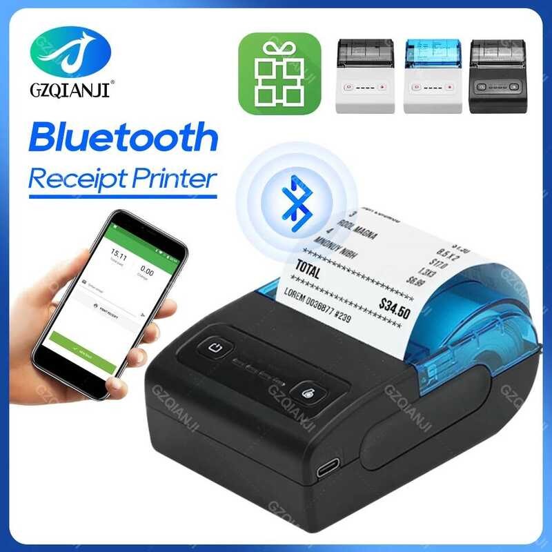Mini Bluetooth Nhiệt Hóa Đơn Không Dây Có Thể Bảo Vệ Máy In Hóa Đơn 58mm Loyverse POS Ứng Dụng Miễn 