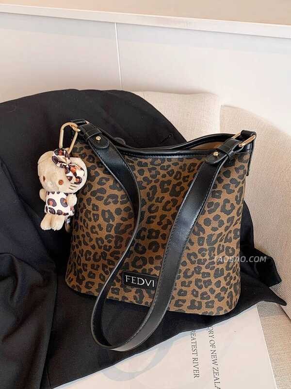 Buwei Thu Đông Da Báo In Túi Nữ 2025 Phong Cách Mới Đi Lại Một Vai Nách Túi Đi Chơi Tote Xô Túi