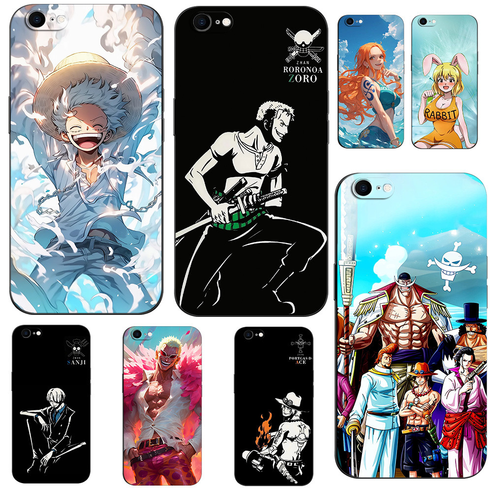 Ốp Lưng iPhone 6 6S Ốp Điện Thoại Anime One Piece Ốp Lưng Đt Đen Xinh Chống Bẩn Sốc Tpu Nika Luffy Zoro Sanji For Coquette Nam Tính Nữ @1006