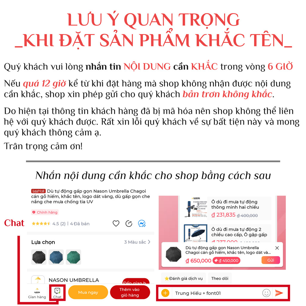 {HYI Daily Necessities} Ô dù đi mưa thẳng 2 tầng cao cấp G302 NASON UMBRELLA - Chống lật - Tán siêu