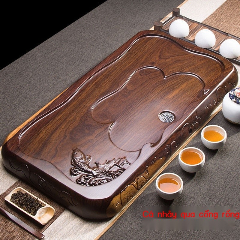 [Mẫu mới] Khay trà bằng gỗ nguyên khối Khay trà bằng gỗ đàn hương đen Bàn trà gỗ nguyên khối hộ gia