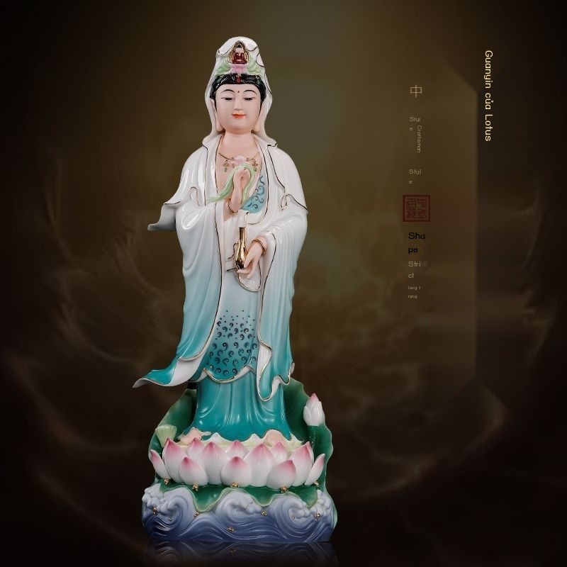 [HÀNG MỚI VỀ] Tượng Phật Quan Âm Đứng Tao Dasheng, Tượng Phật Quan Âm Biển Nam, Tượng Phật Gốm Sứ