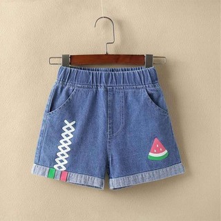 Quần Short Denim Bé Gái Mùa Hè 2024 Phong Cách Mới Trẻ Em Phiên Bản Hàn Quốc Cao Cấp Rời Quần Nóng Giữa Lớn Trẻ Em Mỏng Phong Cách Bé Gái Quần
