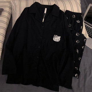 [Bộ Đồ Ngủ] Bộ Đồ Ngủ Hello Kitty Dễ Thương Nữ Xuân Thu Quần Dài Tay Phong Cách Nhật Bản Sinh Viên Quần Áo Gia Đình Có Thể Mặc Bên Ngoài