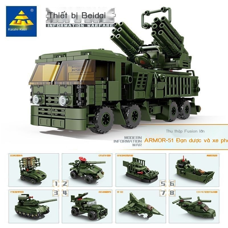 [ Giá SIÊU RẺ ] Tương thích với mô hình xe tăng bọc thép LEGO Military Series, khối xây dựng giáo d