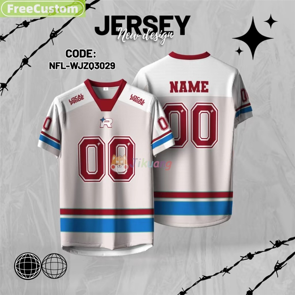 Áo tùy chỉnh NFL Teamwear NFL ÁO THUN NÓNG LYCRA Baju Áo thun Lelaki Lengan Pendek Full Thăng hoa Mi