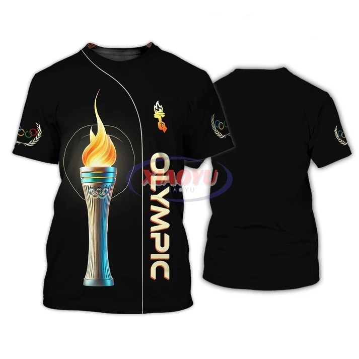 Áo thun Olympic 2024 Linh vật Frigidaire Áo thun Olympic Paris biểu tượng xung quanh áo thun ngắn tay khô nhanh