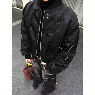 Mùa Xuân Thu Mỹ Retro Xe Máy Phong Cách Áo Khoác Nam Ngắn Phong Cách Puff Đẹp Trai Phi Công Bóng Chày Đồng Phục cleanfit Áo Khoác Dạo Phố