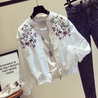 Áo khoác ngắn đồng phục bóng chày [Giảm giá 26%] Áo khoác nữ mùa thu Áo khoác ngắn thêu phong cách mới Áo khoác ngắn nữ mùa xuân phiên bản Hàn Quốc dành cho học sinh phù hợp bf dài tay phong cách ngắn hàng đầu