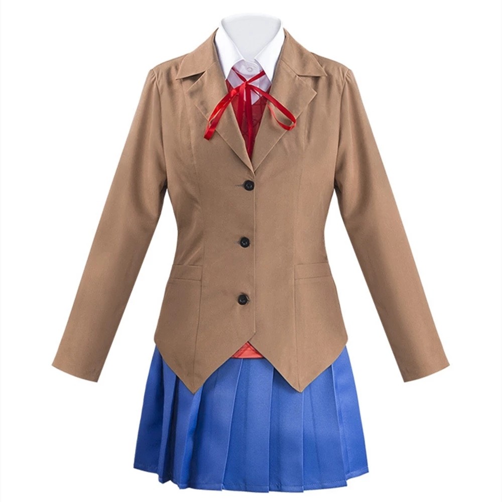 Anime Doki Literary Club Monika Sayori Yuri Natsuki Cosplay Trang Phục Trường Học Nữ Sinh Đồng Phục 
