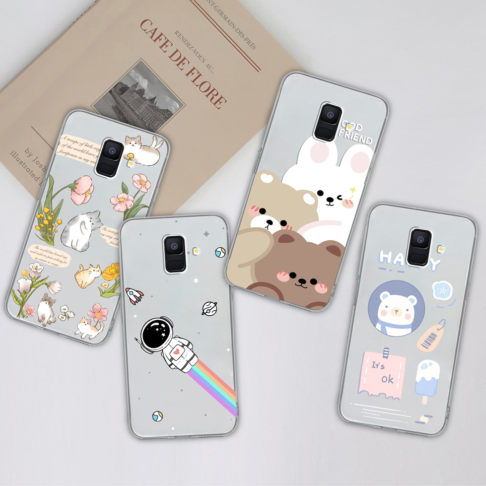 Dành Cho Samsung Galaxy A6 Plus A6S Ốp Lưng Điện Thoại Trái Tim Tình Yêu Họa Tiết TPU Mềm Silicone T