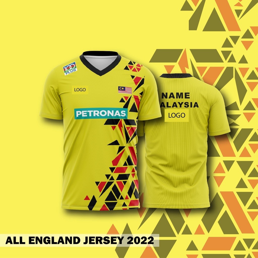 BADMINTON JERSEY MALAYSIA (TẤT CẢ PHONG CÁCH ANH), ÁO THUN BADMINTON MALAYSIA - VÀNG