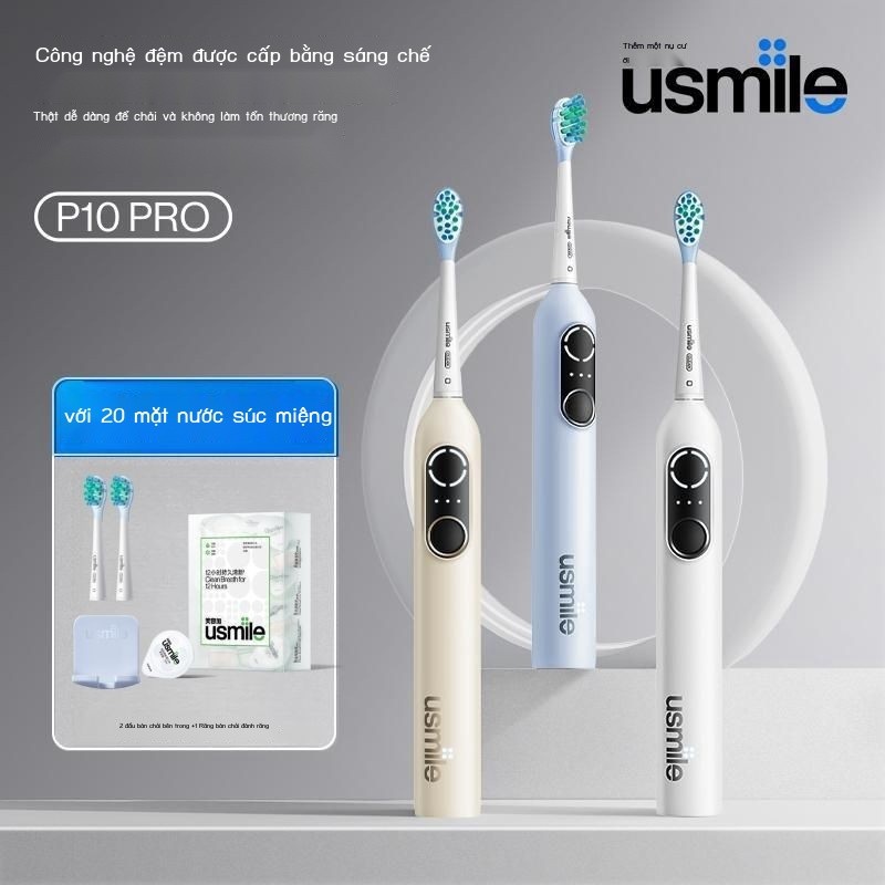usmile Bàn chải đánh răng điện Smile Plus P10PRO Bàn chải điện tự động Sonic cho người lớn, lông mề