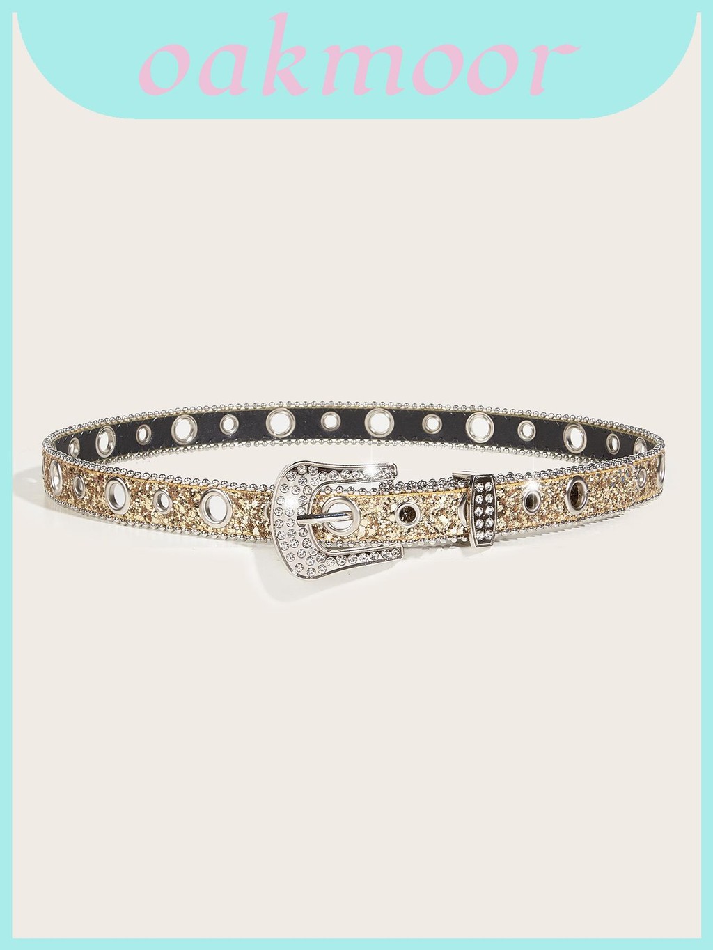 Thắt lưng da PU bejeweled uốn cong dành cho nữ, thiết kế sang trọng