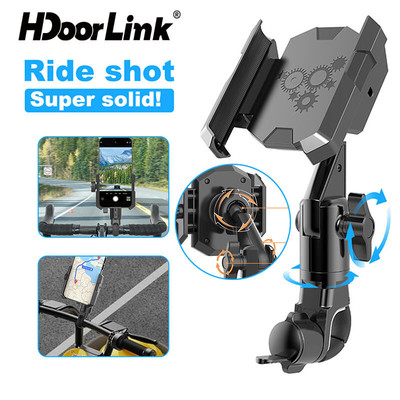 HdoorLink Giá đỡ điện thoại xe máy Xoay được Tay lái xe đạp Giá đỡ điện thoại Giá đỡ xe đạp chống sốc