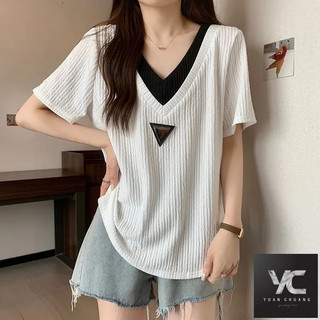  Áo thun ngắn tay phong cách mới mùa hè dành cho nữ Size lớn dáng rộng mỏng hơn trông giả thiết kế hai mảnh cảm giác phù hợp với áo thường ngày