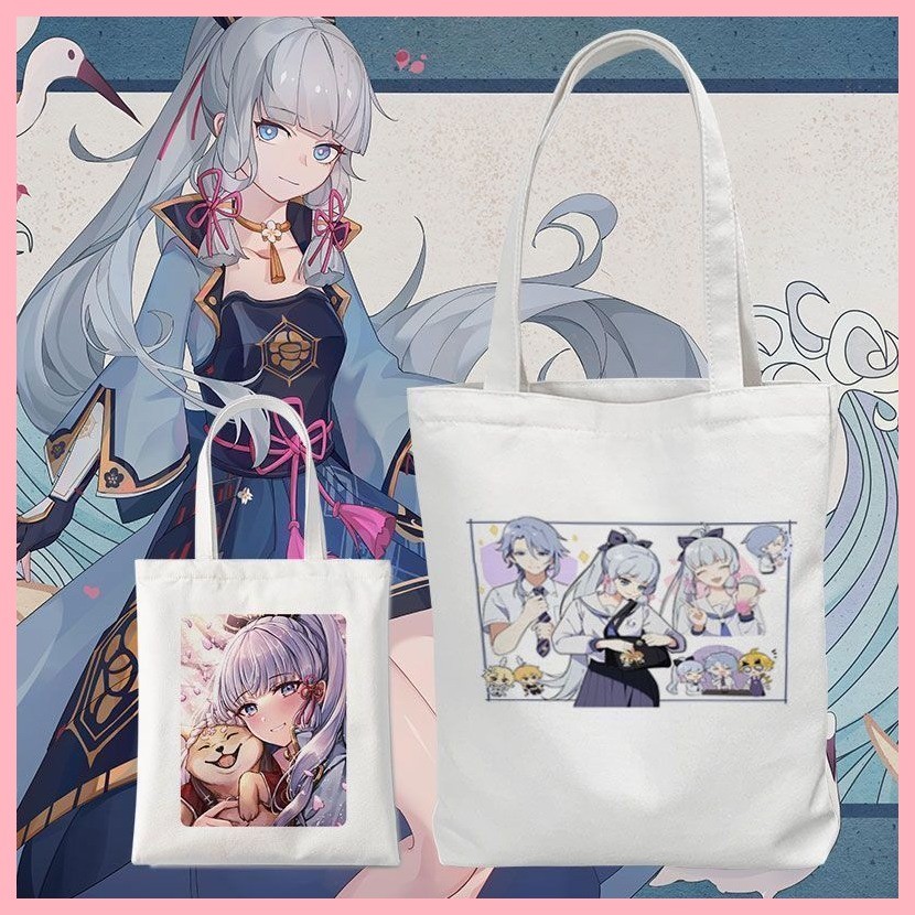[GUYN] Túi vải Kamizato Ayaka Kamizato Ayaka Túi vải hàng hóa Kamizato Ayaka Túi đeo vai hoạt hình h