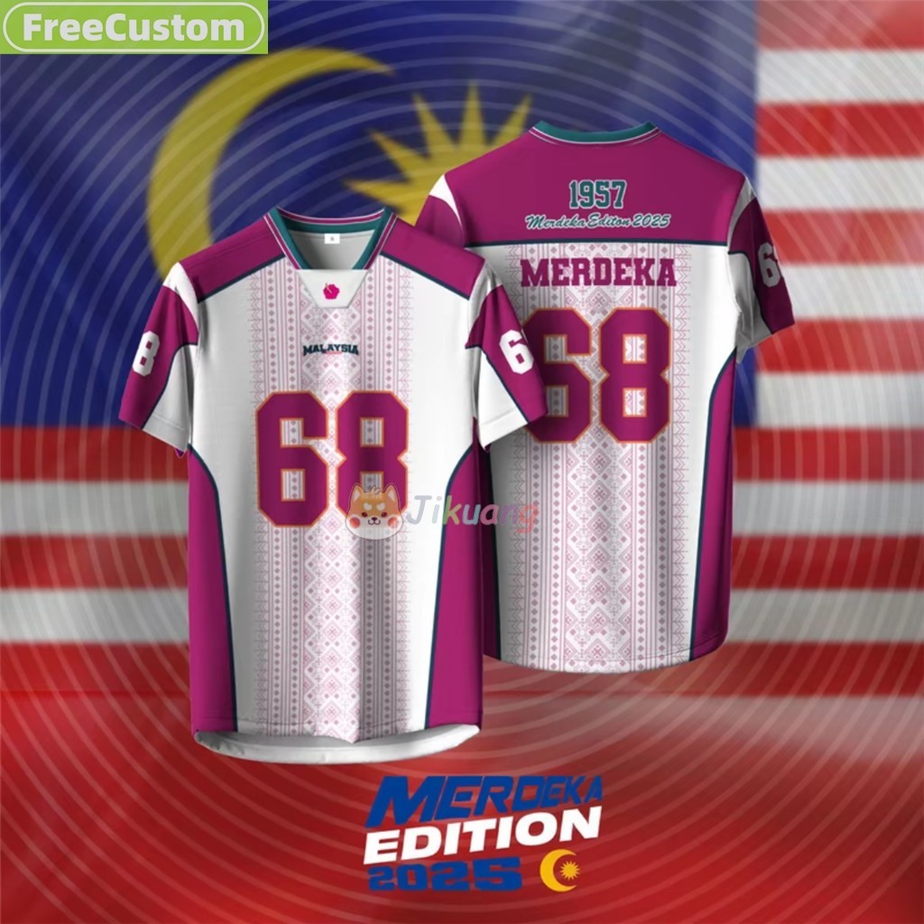 2025 BAJU MERDEKA 68 merdeka 68 jersey thăng hoa áo thun NFL tay ngắn dành cho nam và nữ trẻ em