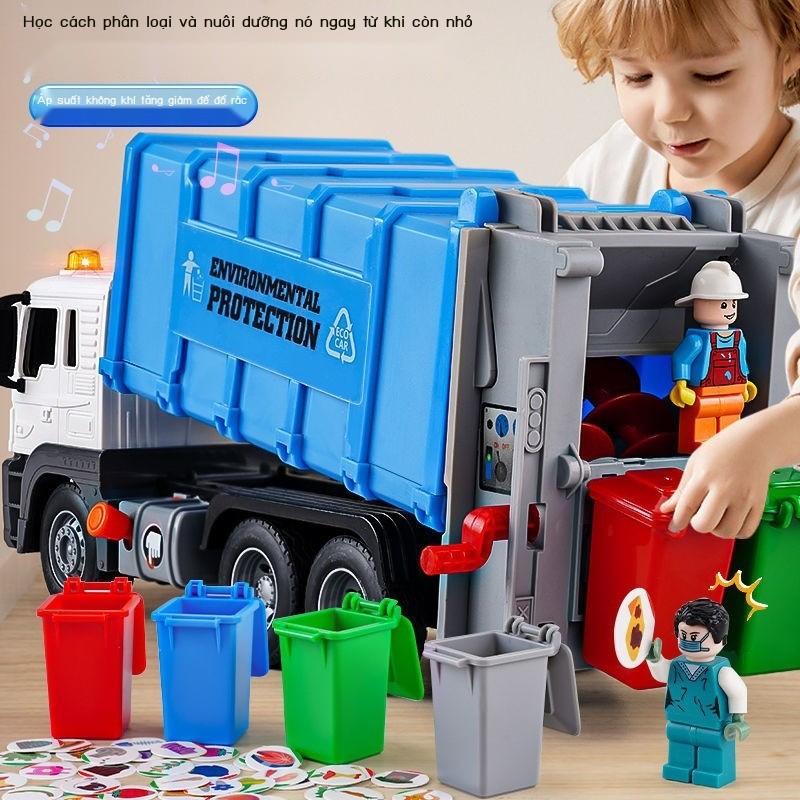 [GIÁ SỈ]  Xe chở rác trẻ em cực lớn, xe vệ sinh, xe kỹ thuật, xe dọn rác, xe đổ rác tự nạp, cậu bé