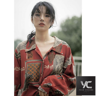  Áo sơ mi dài tay phong cách mới dành cho nữ Retro Graffiti Design Top phù hợp