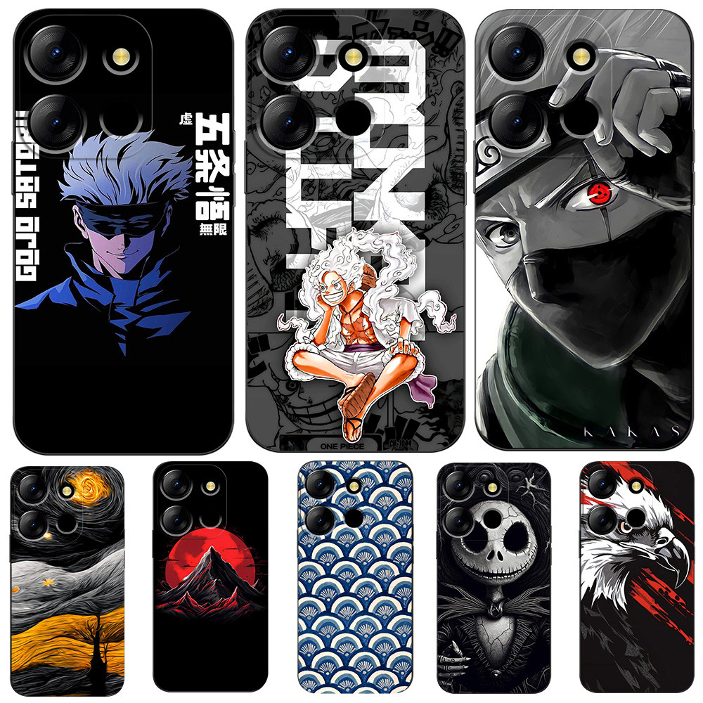 Ốp Lưng Cho Điện Thoại Silicon ITEL A60 Ốp Lưng tpu Màu Đen Cool Anime