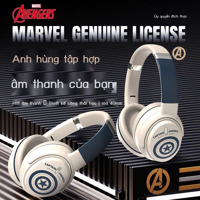 Quà sinh nhật cho bạn trai, tai nghe Bluetooth Captain America thực tế, thể thao Marvel, giảm tiếng