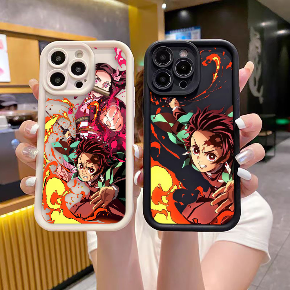 Demon Slayer Tanjiro Nezuko Cover Ốp Lưng Điện Thoại IPHONE APPLE 16 16E 11 12 13 14 15 8 7 SE X XS 
