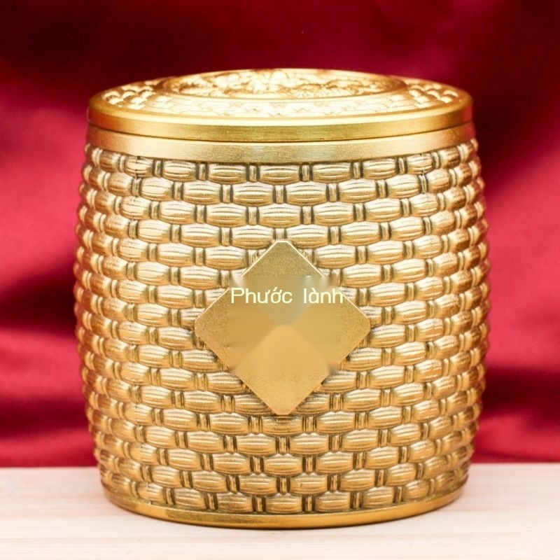 [GIÁ TỐT CHỌN MẪU] Ống đựng trà Fulong bằng đồng thau, phong cách Trung Quốc, ống đựng kín, ống đựn