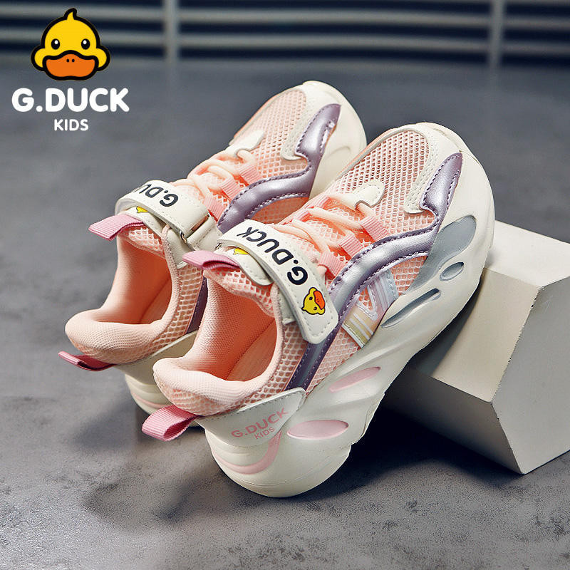 Giày trẻ em G.Duck Little Yellow Duck giày thể thao bé gái vừa và nhỏ thoáng khí mặt lưới kiểu mới