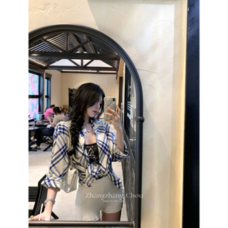 Whbyzwhcb Dream Island Mùa Hè Xanh Trắng Sọc Dài Tay Áo Sơ Mi Nữ Thiết Kế Áo Khoác Rời Thường Ngày Chống Nắng Top Cardigan Nữ Mùa Hè