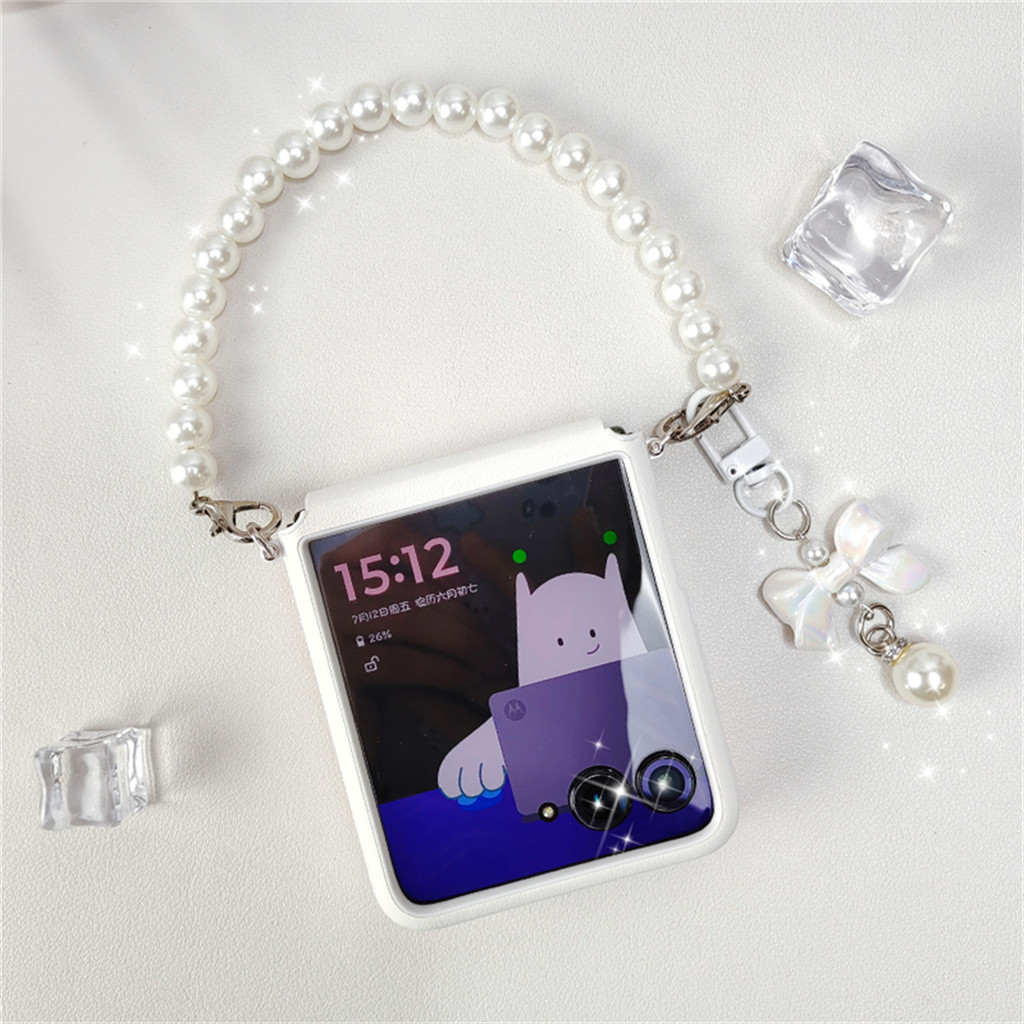 Ốp điện thoại dây di động bằng da trơn dễ thương cho Motorola Razr 50 Ultra 50Ultra Razr 50 Ultra 50