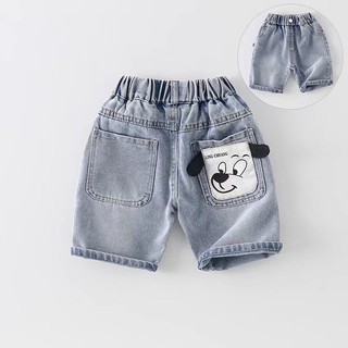 Quần Short Bé Trai 2024 Phong Cách Mới Thời Trang Làm Mới Hợp Thời Trang Quần Jean Mùa Hè Bé Trai Trẻ Em Phiên Bản Hàn Quốc Thường Ngày Năm Điểm Quần