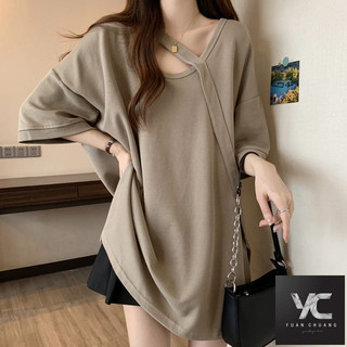  Áo thun ngắn tay dài vừa phải phong cách mới mùa hè dành cho nữ dáng rộng thon gọn hơn trông thiết kế cỡ lớn Cảm giác D