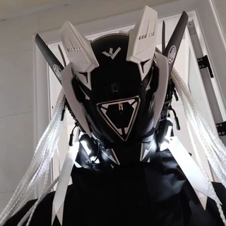 Mặt nạ Cyberpunk diy Mặt nạ cơ khí mũ bảo hiểm phát sáng thẩm mỹ công nghệ cao, Gundam tiên tiến, n
