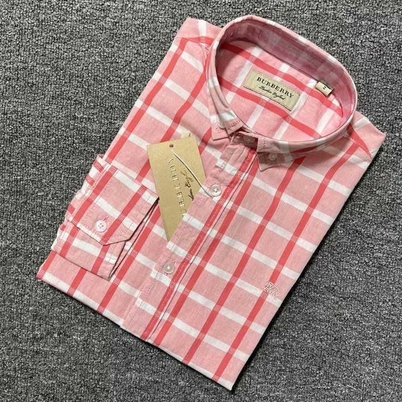 Burberry Nam Thanh Niên Nguyên Chất Cotton Dài Tay Thêu Áo Sơ Mi Ngoại Thương Thường Ngày Xu Hướng Thời Trang Đa Năng Tương Phản