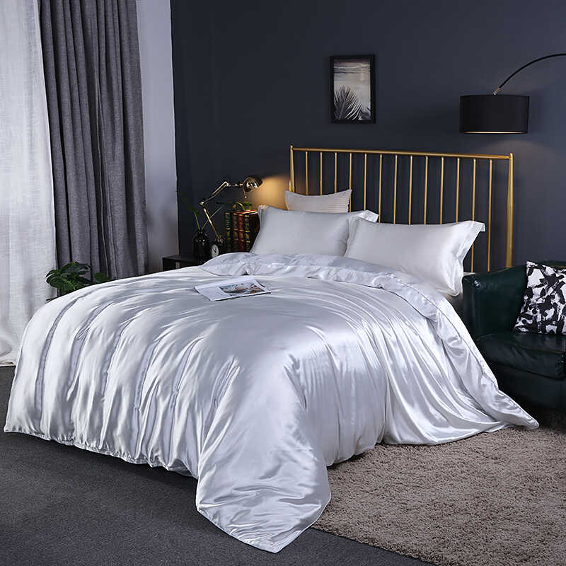 Bedding Rayon Satin Duvet King Size Quilt Cover Set