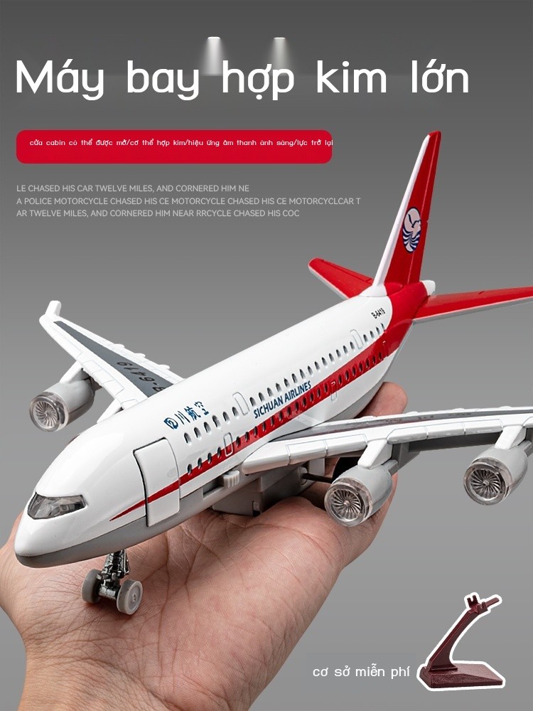 [Siêu Sale] Mô hình máy bay lớn Mô phỏng hợp kim A380 Máy bay chở khách Achuan Airlines Airplace Ai