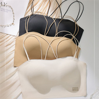 [Giảm giá hấp dẫn] Áo ngực không dây dành cho nữ Đồ lót hở lưng gợi cảm Liền mạch Miếng bọt biển mỏng bé gái Bralette Push Up Quần lót nữ