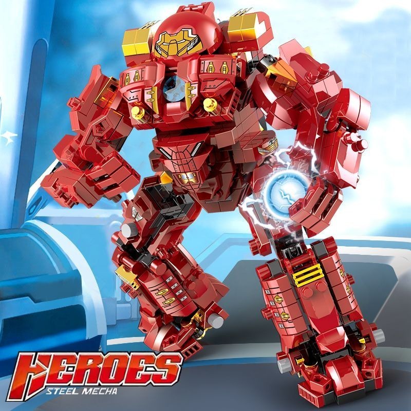 【Cửa Hàng Bán Chạy】Tương thích với LEGO Iron Man Hulkbuster Armor Robot Xếp Hình Đồ Chơi Xây Dựng H