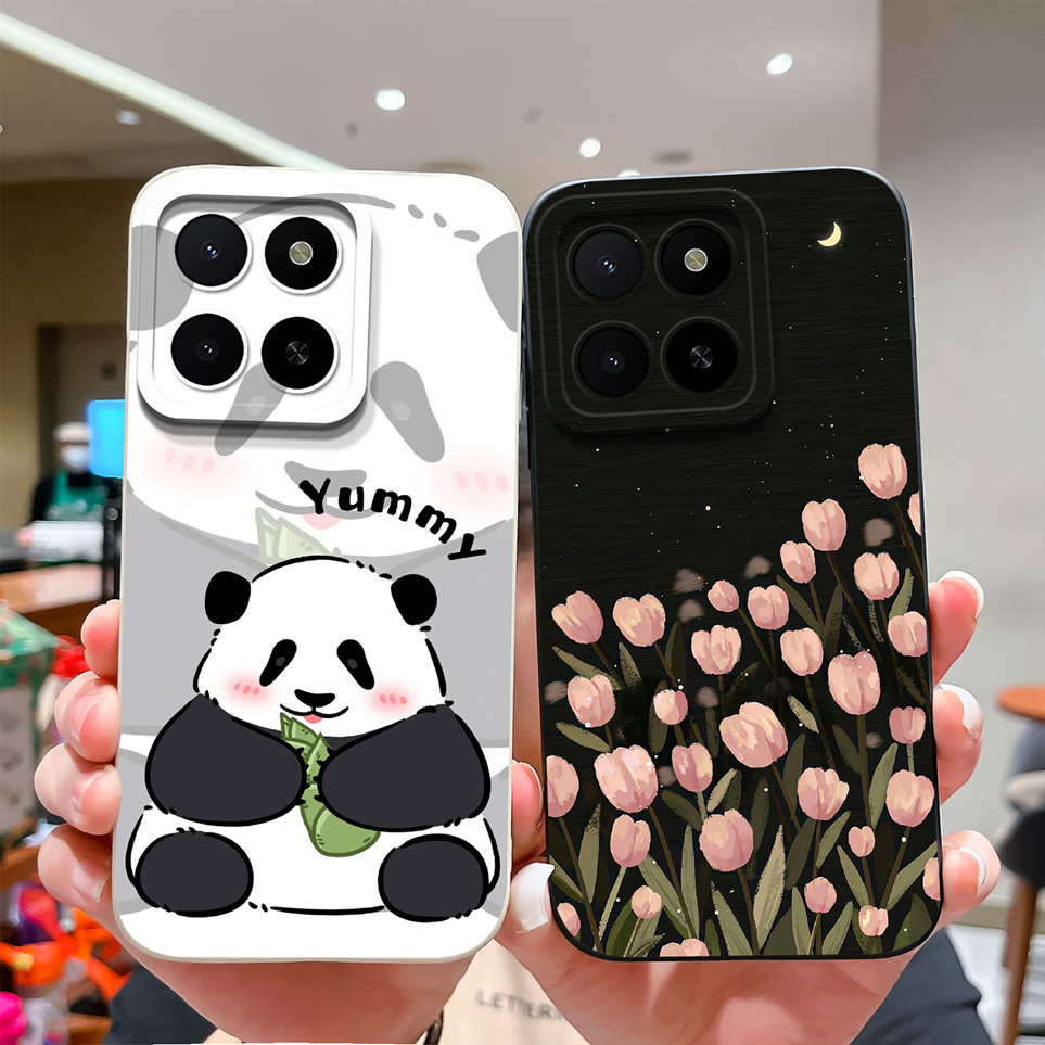 Dành Cho Huawei Honor X5B X5BPlus Ốp Lưng Gấu Trúc Đáng Yêu Tulip Mềm Vỏ Silicon Mềm Chống Sốc Cho H