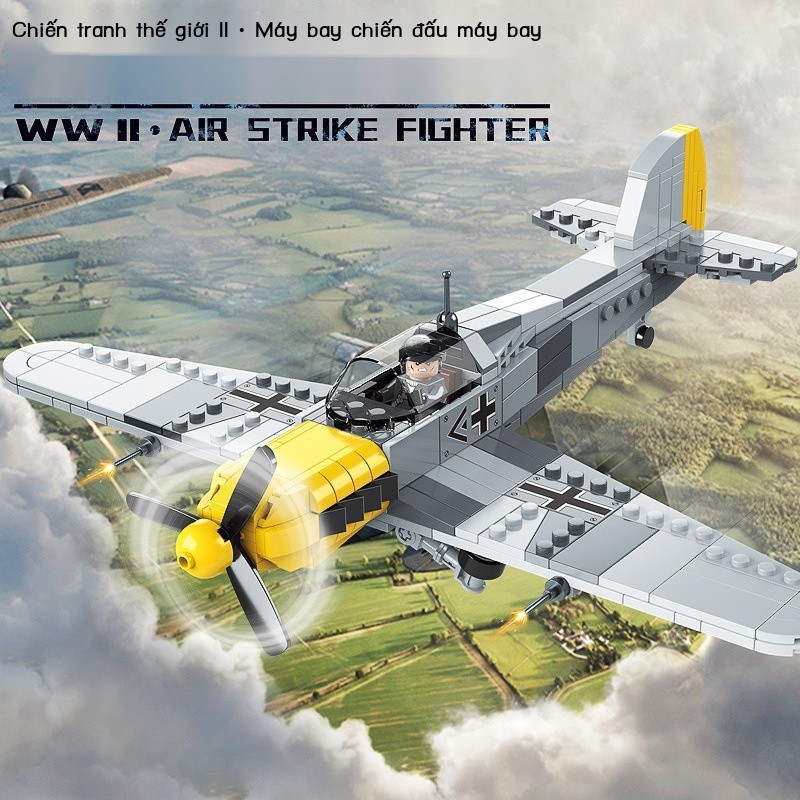 [HÀNG MỚI VỀ] Máy bay chiến đấu trong Thế chiến II của Đức BF109 Máy bay chiến đấu quân sự nhỏ loạ