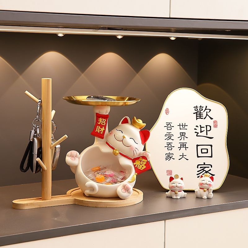 [Ảnh thật/Sẵn]  0F5Y 【1.9Hàng Nghìn Người Khen Ngợi】Mèo may mắn lưu trữ chìa khóa lối vào trang trí