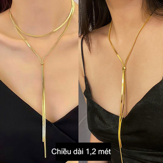  Phong cách dài dặn khí chất, vòng cổ đeo đôi hợp thời trang, cảm giác cao cấp mới dành cho nữ, vòng cổ thời trang đơn giản và khí quyển, kết hợp với quần áo mùa thu