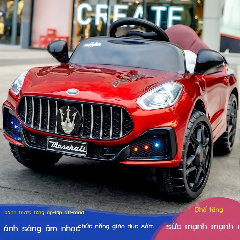 Xe ô tô điện trẻ em mới, điều khiển từ xa bốn bánh, đồ chơi cho bé trai và bé gái, xe ngồi lái sạc