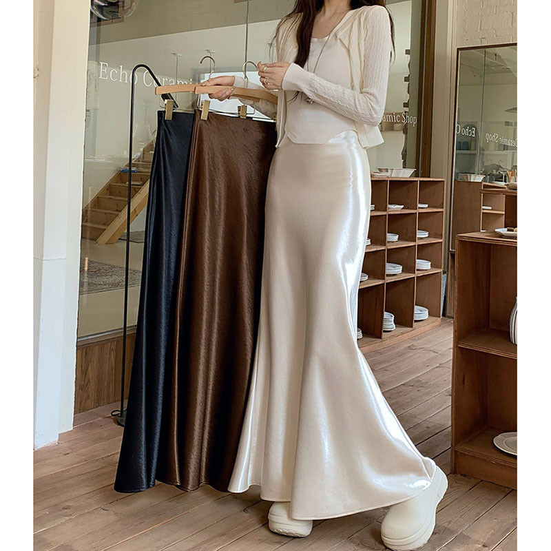 78858 Váy đuôi cá Satin dài lưng thun | BigBuy360 - bigbuy360.vn