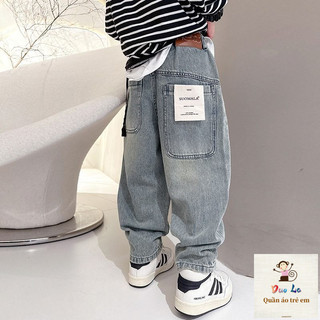 [Sản phẩm mới] Xuân Thu Phong Cách Mới Quần Bé Trai Bán Chạy Quần Áo Trẻ Em Thời Trang Vừa Lớn Bé Trai Bé Trai Quần Ống Rộng Thường Ngày Phiên Bản Học Sinh Quần Jean Trẻ Em